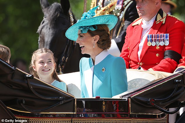 Princess Charlotee shares a laugh with her mother the Princess of Wales