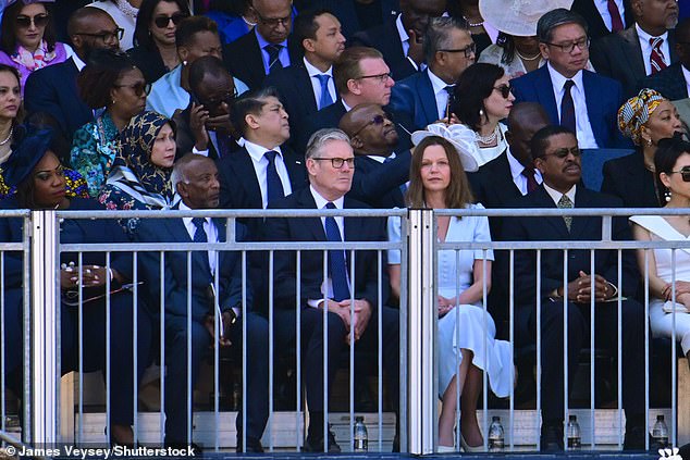 Prime Minsiter Sir Keir Starmer and his wife Victoria watch the Trooping the Colour parade