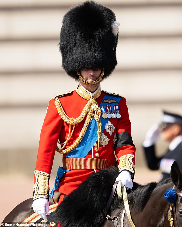 Prince William rode on horseback for the parade, which features more than 1,400 soldiers