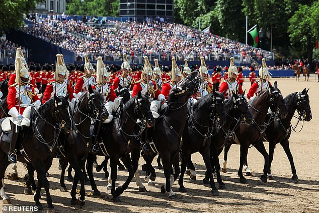 Members of the Household Cavalry are some of the more than 1,400 soldiers taking part today