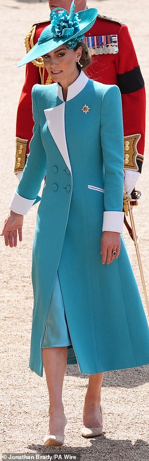 Princess Kate wearing Catherine Walker on Saturday