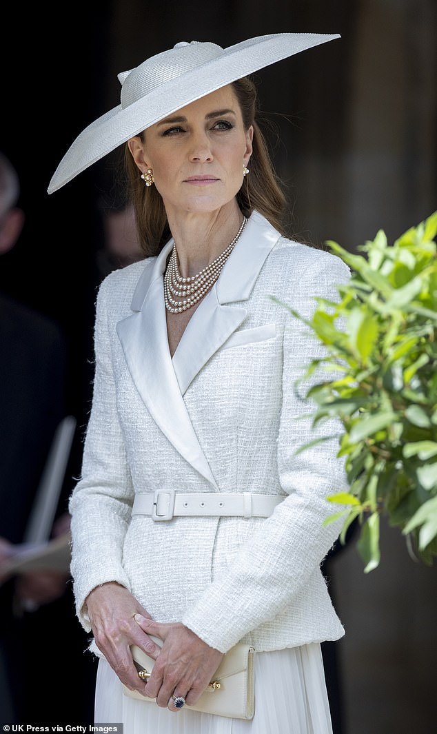 The Princess of Wales at the Order of the Garter service at St George's Chapel on Monday