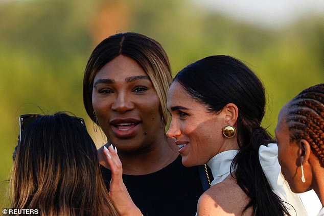 Last April, Serena was spotted enjoying a glass of champagne as she supported Meghan at Prince Harry's Netflix polo match