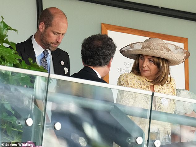 The Prince of Wales with his mother-in-law Carole during Royal Ascot's Day Two