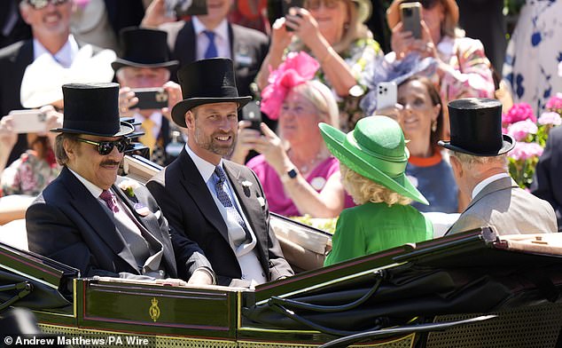 The Prince of Wales still attended, joining King Charles, Queen Camilla and Prince Saud bin Khalid Al-Saud in the first carriage