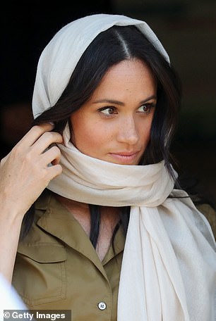 Meghan wore a similar look on her royal tour of South Africa on September 24, 2019
