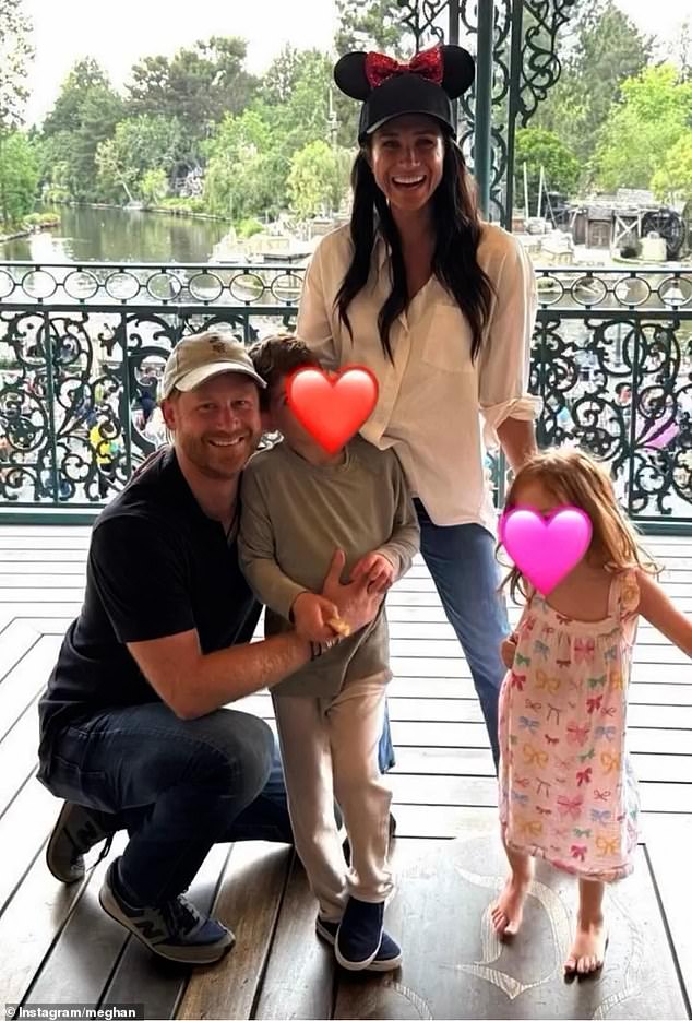 Prince Archie and Princess Lilibet will not be given official roles when Prince William becomes King, insiders have claimed. Pictured on a recent trip to Disneyland