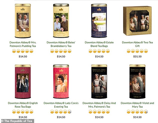 Teas inspired by ITV series Downton Abbey are also sold on The Republic of Tea's website