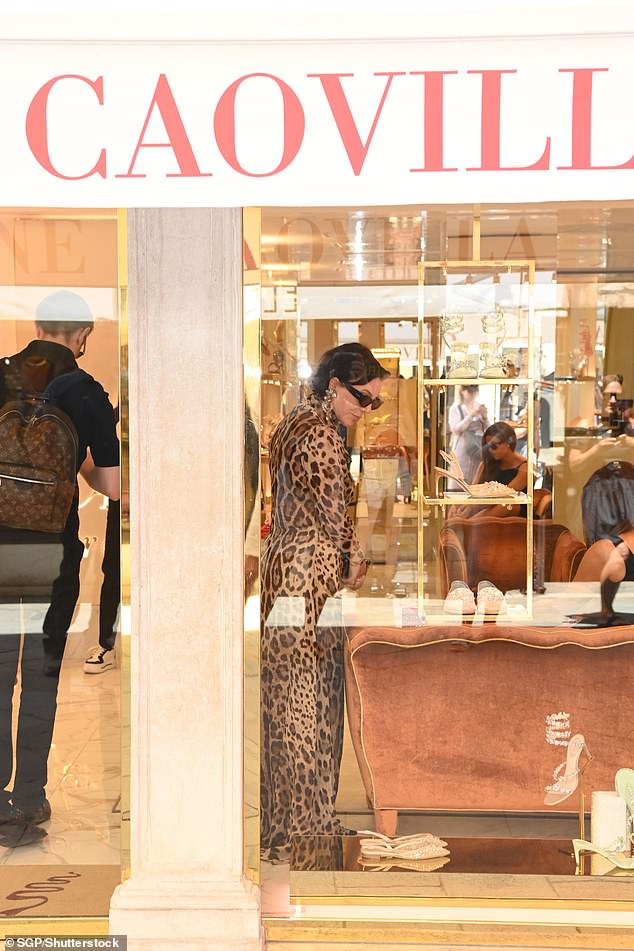 Kris was seen perusing the goods while Khloe tried something on