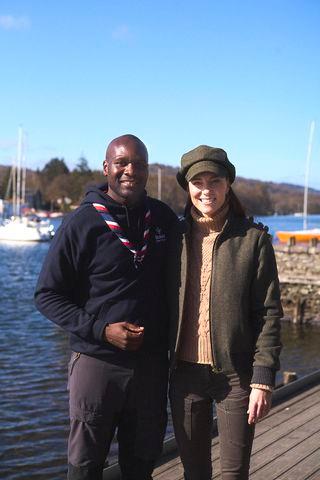 Kensington Palace Princess Kate with Dwayne Fields, U.K. Chief Scout during their day by the Lakes