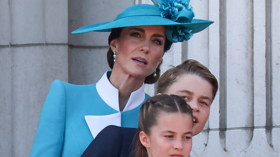 Catherine, Princess of Wales, Prince George and Princess Charlotte appear on the balcony of Buckingham Palace as part of the Trooping the Colour parade to honour Britain's King Charles on his official birthday in London, Britain, June 14, 2025. REUTERS/Toby Melville(REUTERS)