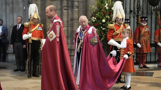 Britain's Prince William, Prince of Wales, Great Master of the Order, and Britain's King Charles III, Sovereign Head of the Most Honourable Order of the Bath, arrive for the Service for the Oath and Installation of the Great Master and the Knights Grand Cross at Westminster Abbey in London on May 16, 2025, in the Order�s 300th anniversary year. The Service for the Order of the Bath takes place every four years. The Order is a revival of an older custom dating back to medieval times when part of the ceremony of knighthood included a ritual bath symbolic of spiritual purification and a vigil the night before receiving the honour. (Photo by Stefan Rousseau / POOL / AFP)(AFP)