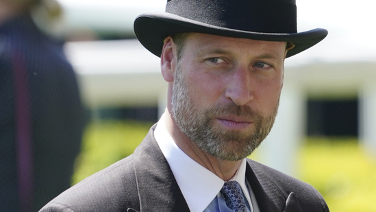 Prince William, walks in the Parade Ring on the second day of the Royal Ascot horse race meeting at Ascot, England, Wednesday June 18, 2025. (AP Photo/Alberto Pezzali) 