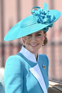 LONDON, UNITED KINGDOM - JUNE 14: Catherine, Princess of Wales, attends the Trooping the Colour 2025 parade in London, United Kingdom, on June 14, 2025. The ceremonial event marks the official birthday of the British Monarch, featuring more than 1,400 soldiers, 200 horses, and over 400 musicians from ten bands and Corps of Drums. (Photo by Rasid Necati Aslim/Anadolu via Getty Images)