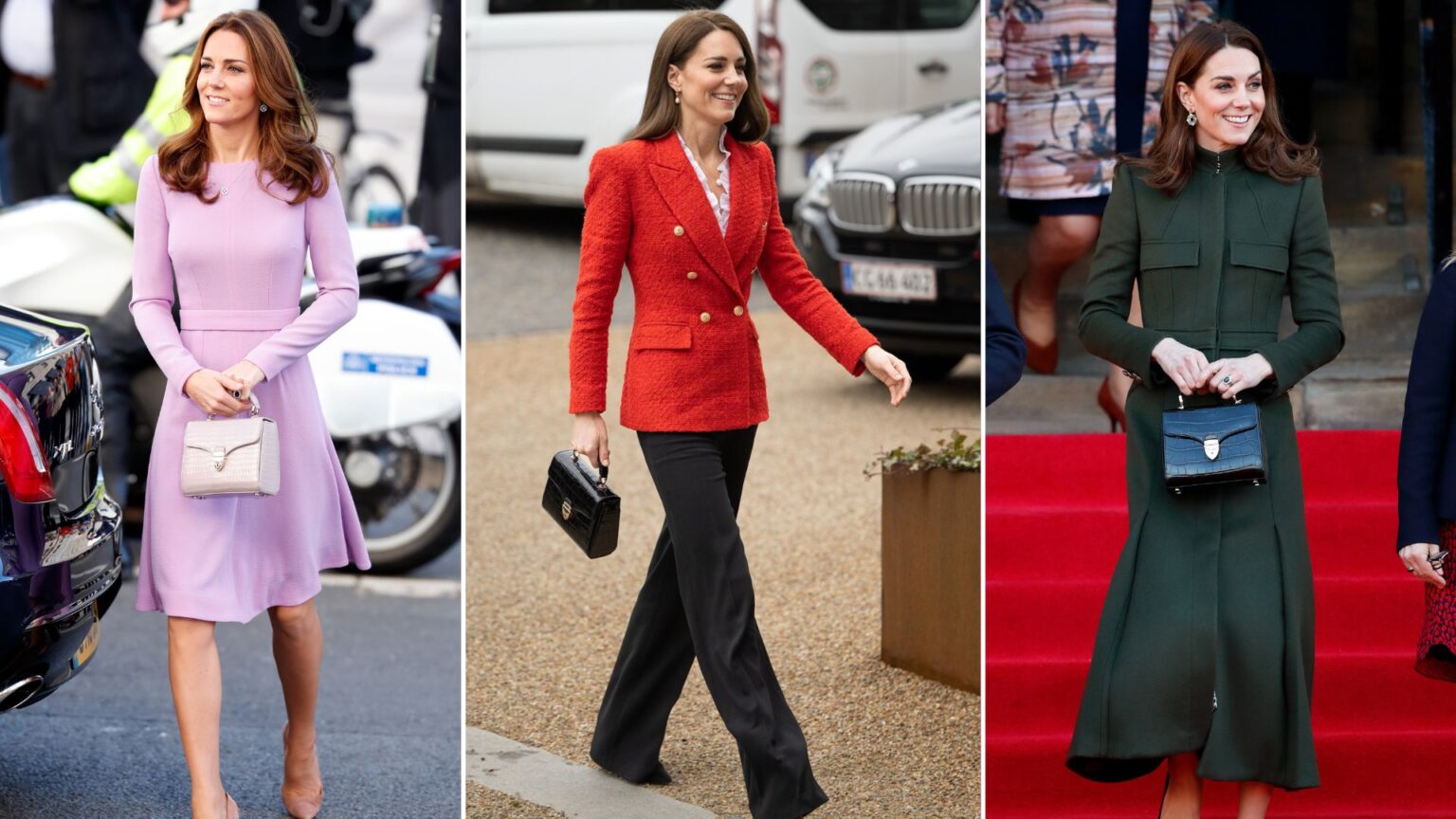 Kate Middleton carrying Aspinal of London's Midi Mayfair bag