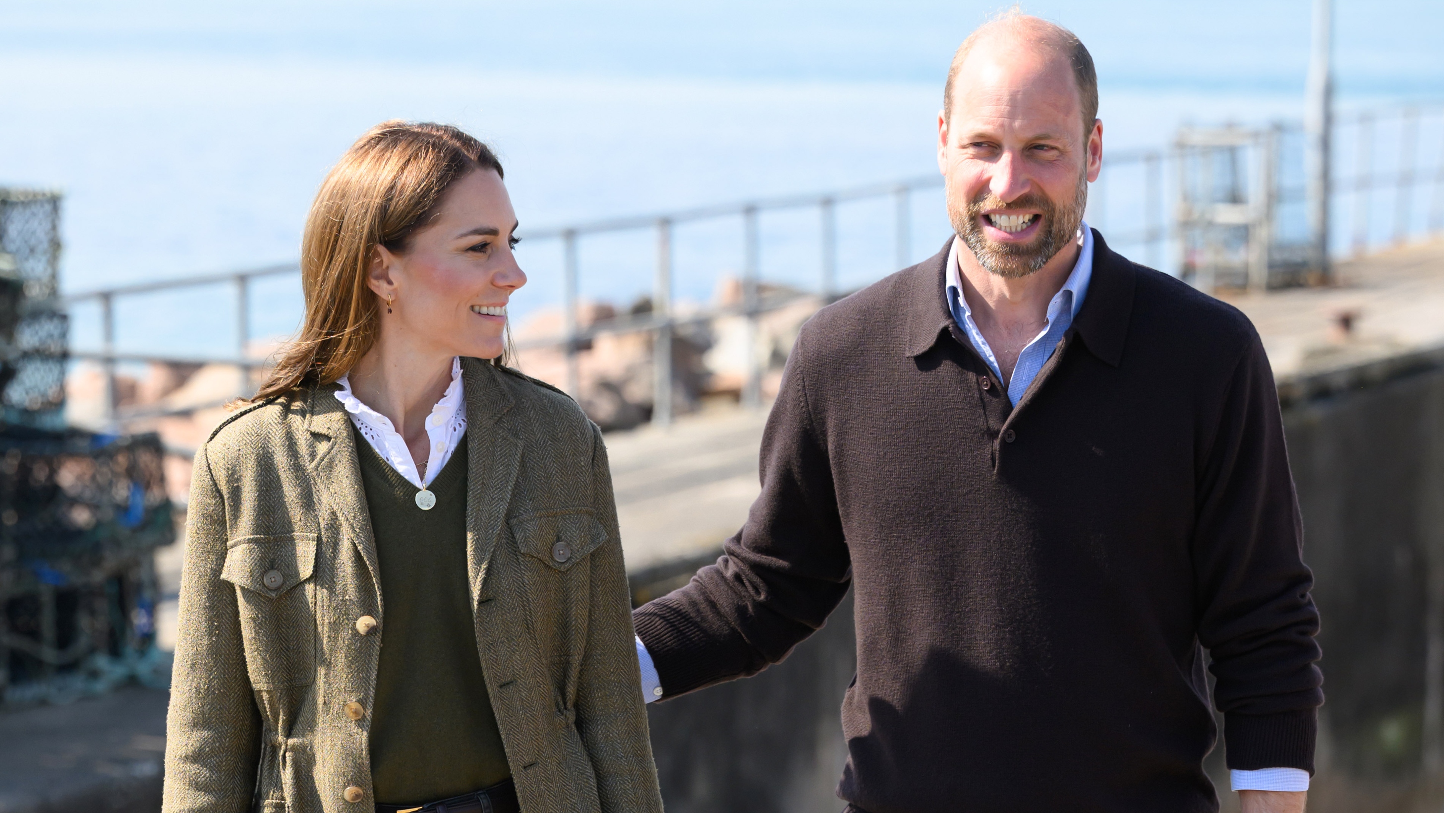 Prince William and Catherine, Princess of Wales return from the island of Iona on a public ferry on April 30, 2025 in Fionnphort, Scotland