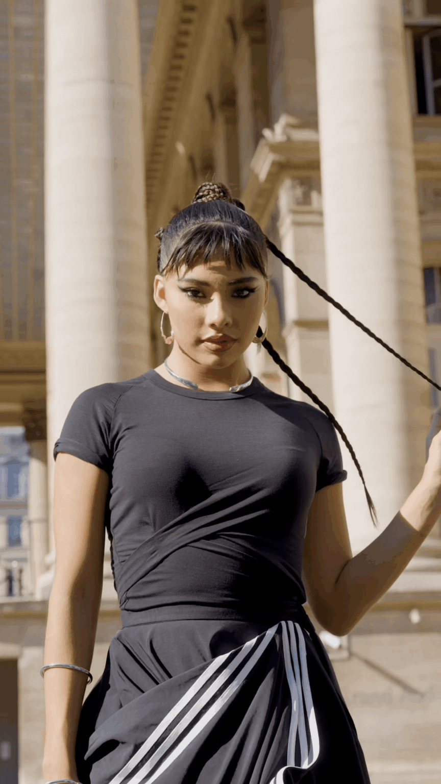 Xochitl Gomez at the Adidas Y-3 Show during Paris Fashion Week, June 2025