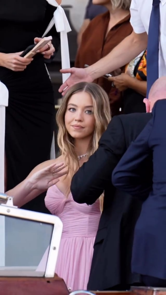 Sydney Sweeney , in the Bezos Sánchez Wedding @ Venice, 2025