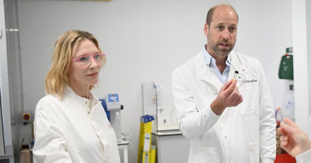 Prince William and Cate Blanchett Visit Lab on Sustainable Fashion