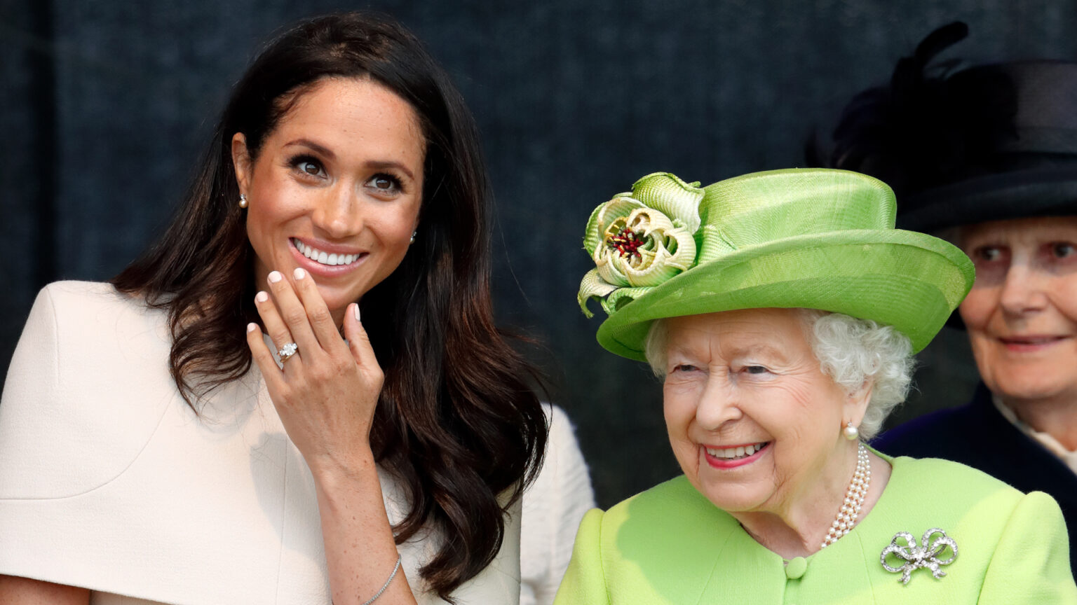 How Queen Elizabeth Really Felt About Meghan Markle, According to Body Language Expert Meghan Markle wears a cream dress and attends a joint engagement with Queen Elizabeth, who wears a bright green coat, on June 14, 2018