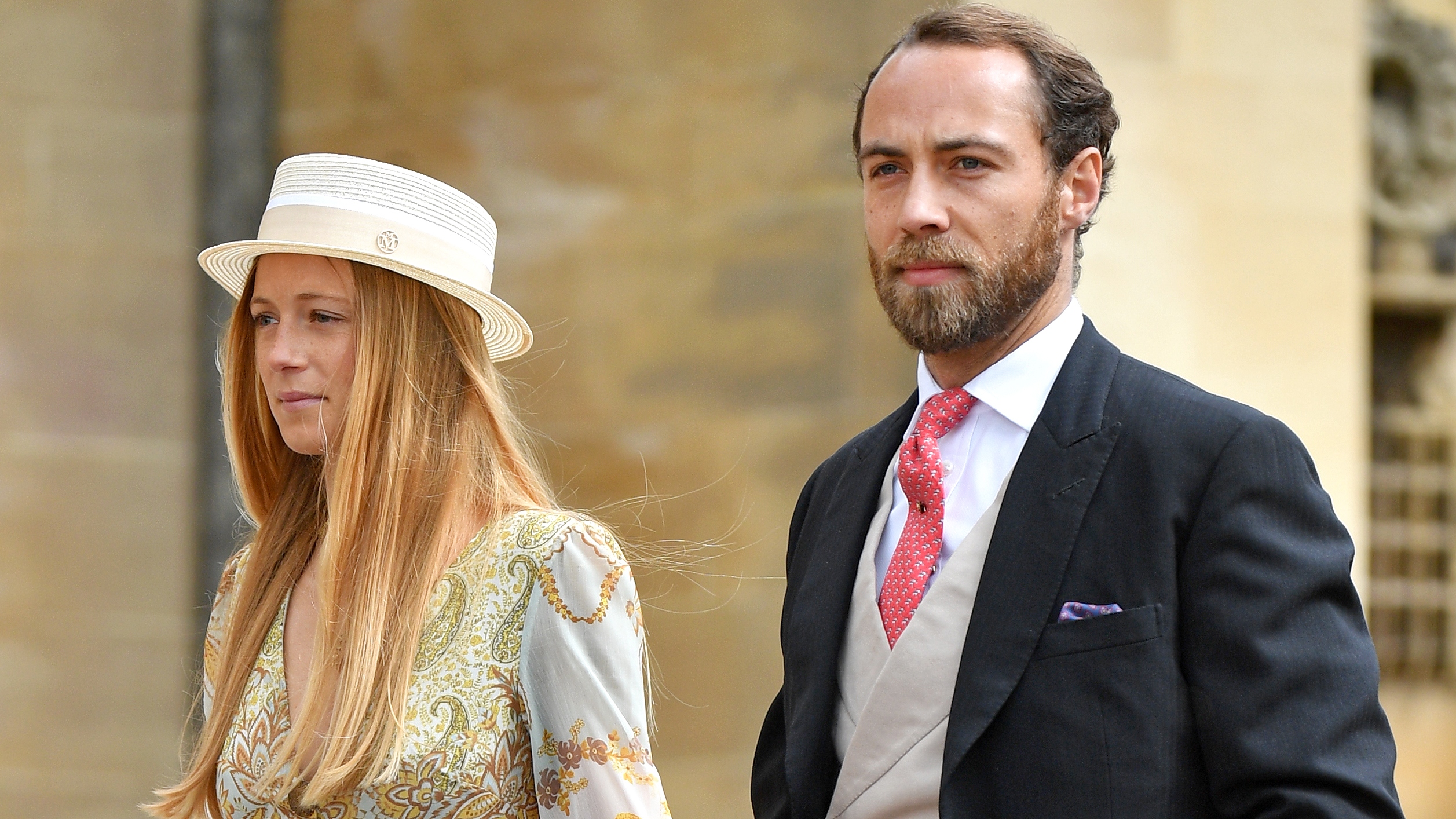 Alizee Thevenet and James Middleton attend the wedding of Lady Gabriella Windsor and Thomas Kingston