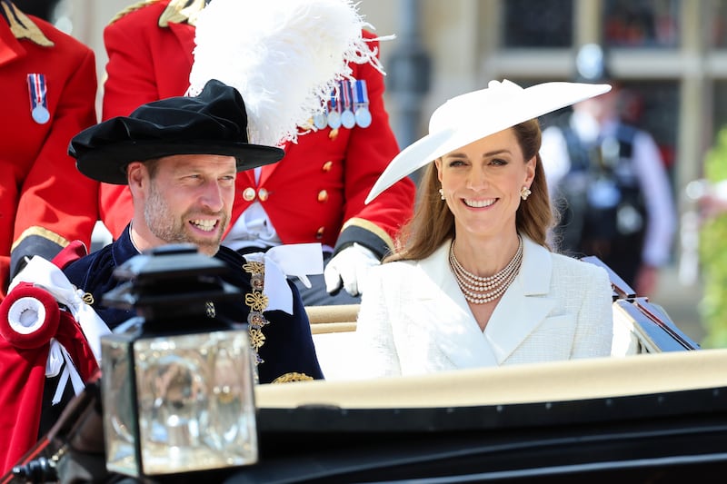William and Kate after the Order of the Garter ceremony