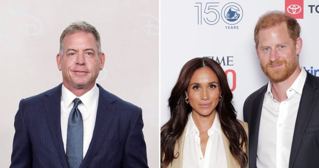 Troy Aikman Jokes About Neighbors Prince Harry and Meghan Markle Troy Aikman Jokes About Neighbors Prince Harry and Meghan Markle