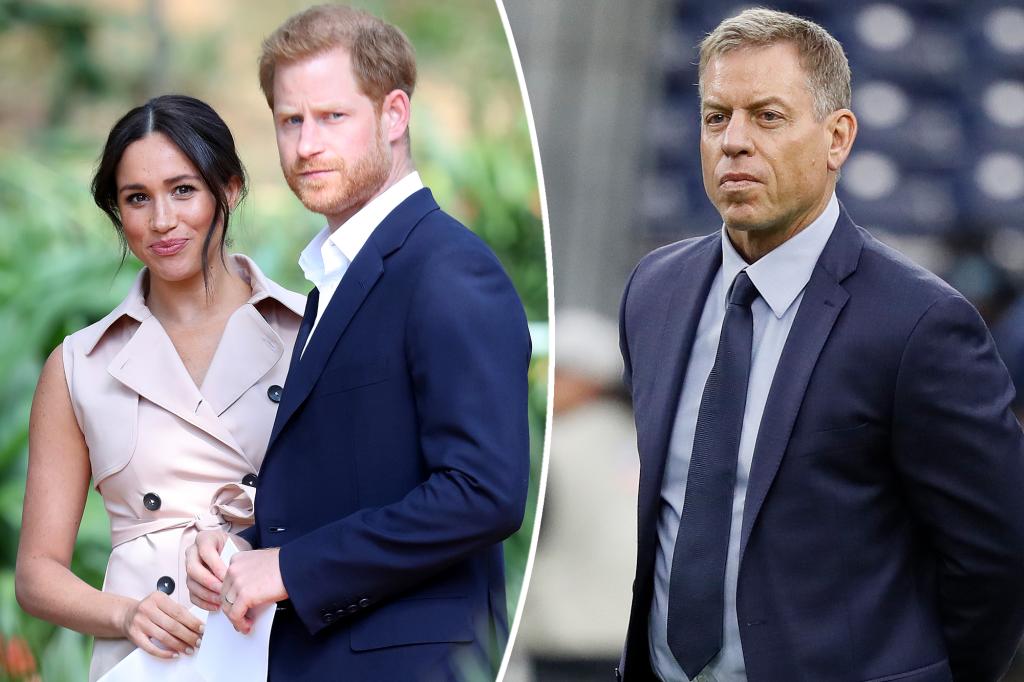 Troy Aikman says he won't hang out with neighbors Meghan Markle and Prince Harry