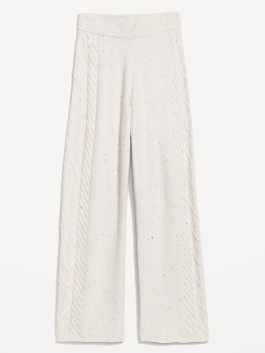 Sosoft Cable-Knit Wide-Leg Sweater Pants
