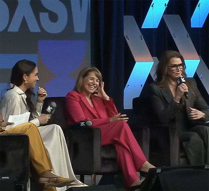 Brooke Shields speaking on a panel about Meghan Markle during a podcast interview that was quietly deleted Brooke Shields speaking on a panel about Meghan Markle during a podcast interview that was quietly deleted
