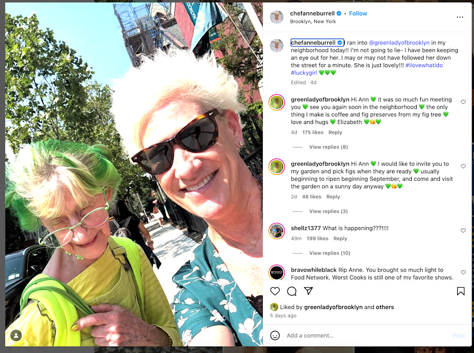 An Instagram post made by Anne Burrell on June 12. (Anne Burrell)