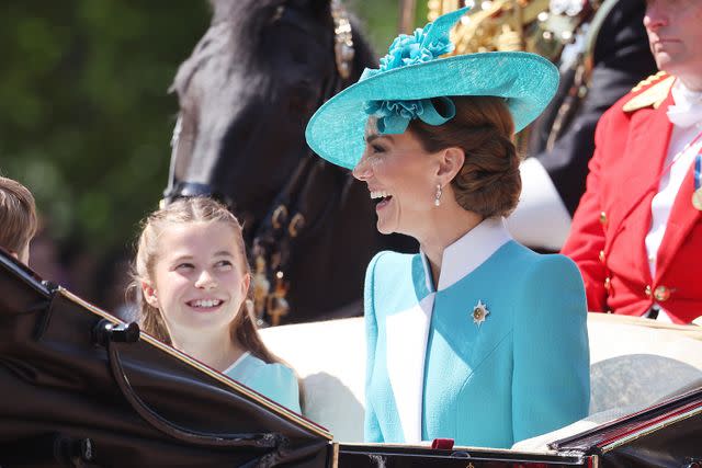 Neil Mockford/Getty Princess Charlotte and Kate Middleton at Trooping the Colour on June 14, 2025