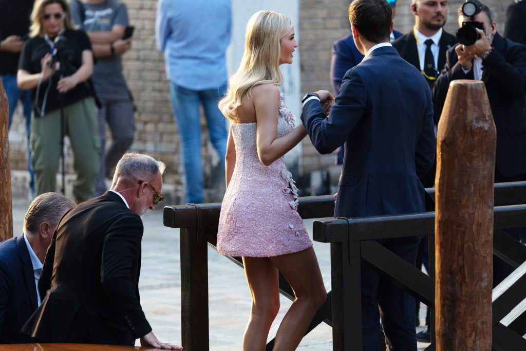 Ivanka Trump arrives to jeff bezos wedding
