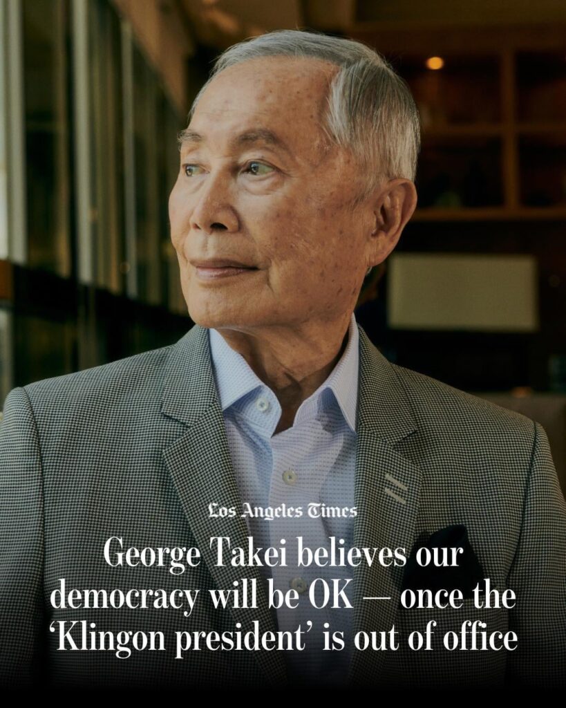 George Takei believes our democracy will be OK — once the ‘Klingon president’ is out of office: “Klingons are the great threat to a more enlightened society who can see diversity as their strength. We’ve got to be rid of him.” George Takei believes our democracy will be OK — once the ‘Klingon president’ is out of office: “Klingons are the great threat to a more enlightened society who can see diversity as their strength. We’ve got to be rid of him.”