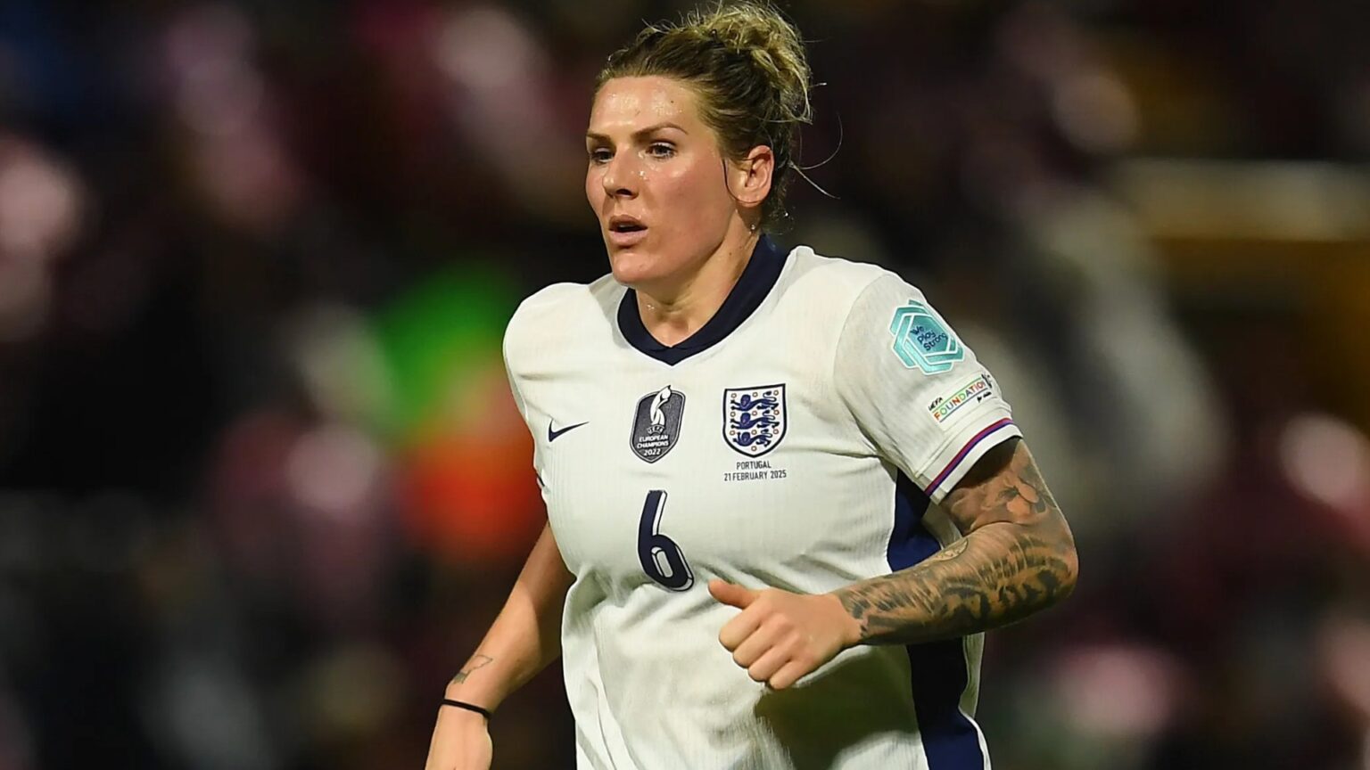 England footie ace Millie Bright misses OBE ceremony with Prince William as she's on crutches with knee injury