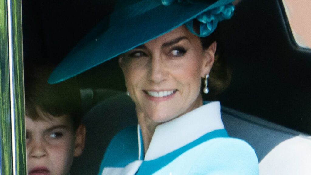 Kate Middleton wows at Trooping the Colour 2025 in edgy blue colour block outfit by Catherine Walker
