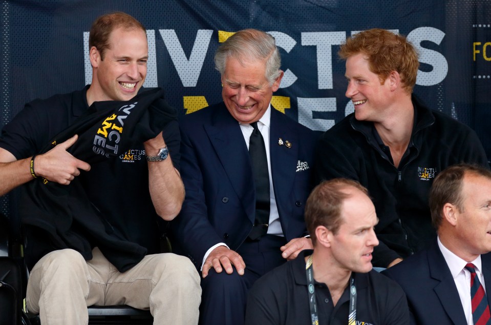 Prince William, Prince Charles, and Prince Harry at the Invictus Games.