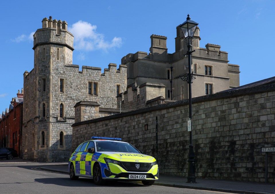 Police car parked near Windsor Castle.