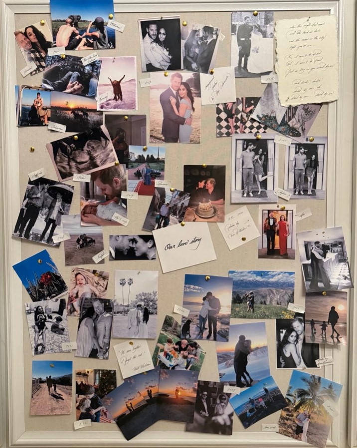 Photo collage of Prince Harry and Meghan Markle's relationship.