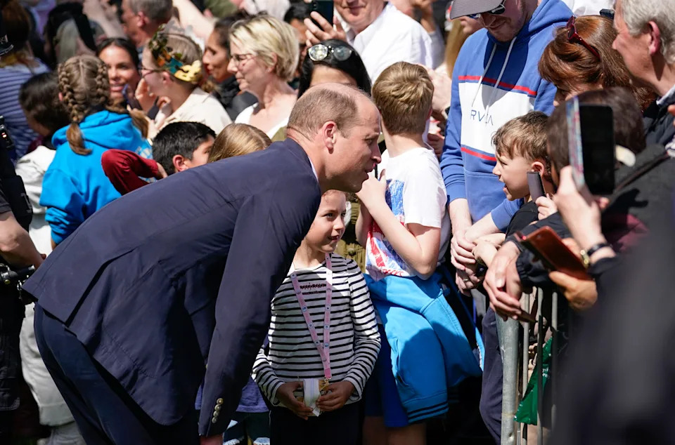 Prince William meets a young fan who asks him whether Prince William is coming to meet them anytime soon