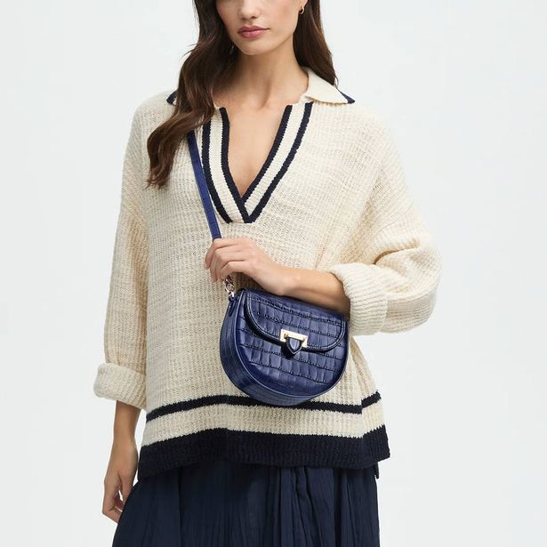 The Portobello Crossbody in Deep Shine Navy Croc now costs £198