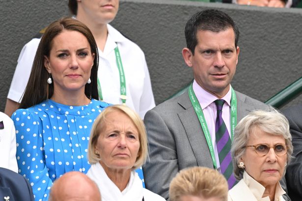 Catherine, Duchess of Cambridge and Tim Henman at All England Lawn Tennis and Croquet Club on July 05, 2022 in London, England. 