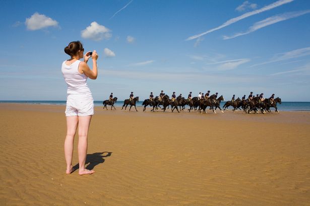 Household Cavalry Mounted Regiment (HCMR) on Holkham beach