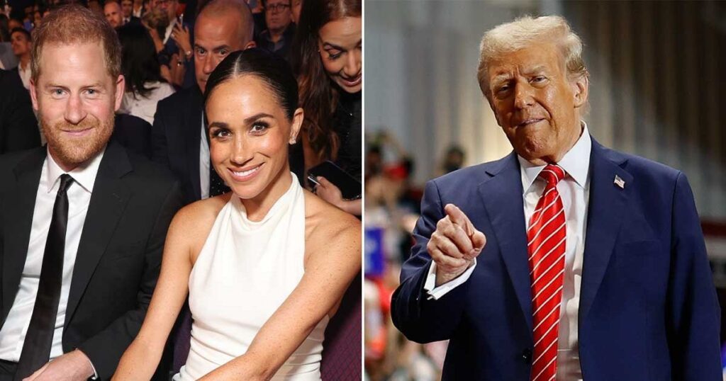 Donald Trump accused of ‘throwing shade’ at Prince Harry and Meghan with cryptic quip Ipso logo