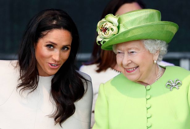 Meghan with the late Queen