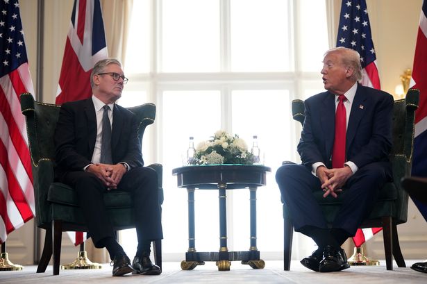 Donald Trump with Keir Starmer in Ayrshire at his Trump Turnberry golf course 