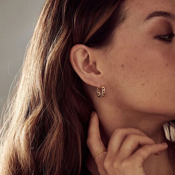 Orelia Chain Huggie Hoop Earrings 