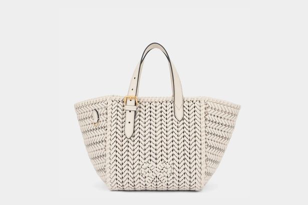 Neeson Small Square Tote in Chalk Capra Leather