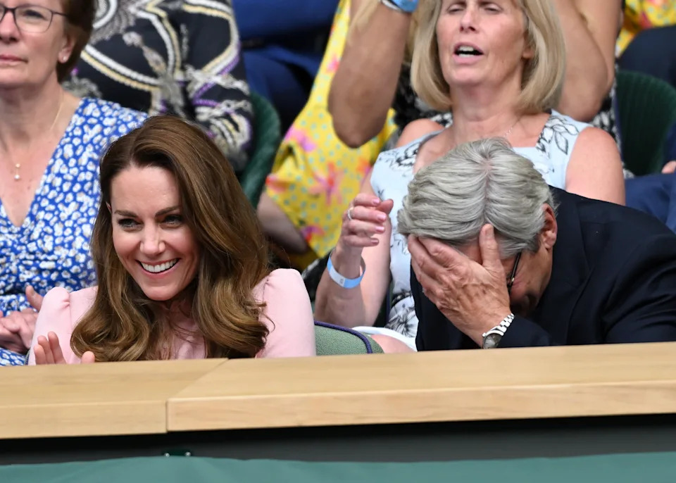 Kate Middleton at Wimbledon with her dad Michael Middleton on July 11, 2021 