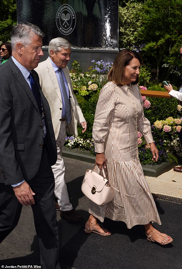The Princess of Wales's parents were seen arriving at the All England Lawn Tennis and Croquet Club grounds in London this morning